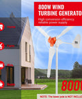 800W 12V Wind Turbine Kit With MPPT Controller, 3-Blade Wind Power Generator for home use, adjustable wind direction, off-grid solution.