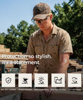 Man wearing Ultra Lightweight Anti Fog Safety Glasses With Clear Shields ANSI Z87 Plus Certified while working outdoors.