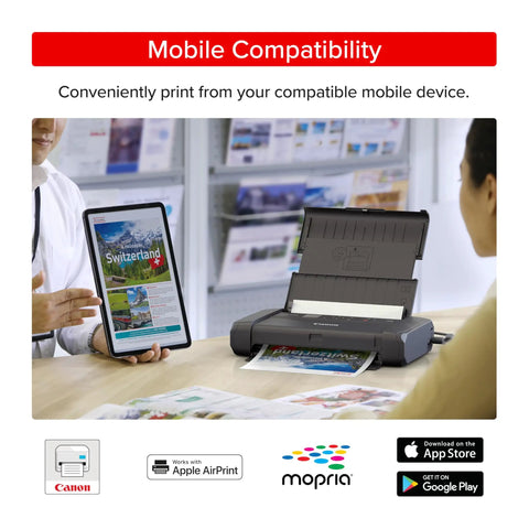 On The Go Wireless Portable Printer With 50 Sheet Paper Tray And 1.44 Inch Display printing from tablet