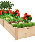 8x2ft Outdoor Wooden Raised Garden Bed Planter for Vegetables and Grass Backyard Lawn Natural Finish Durable Fir Wood