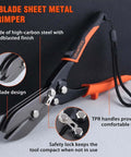 5 Blade Hand Crimpers For Sheet Metal And Ductwork, Heavy Duty Pro Grade Crimp Tool For 22 To 28 Gauge with ergonomic TPR handle