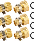3 Set Brass Garden Hose Repair Kit With Clamps For 5/8 Inch Hose Fittings, 5/8 Barb To 3/4 GHT Adapters, Hose Connector Fittings, Water Hose Repair Kit, Easy Fix For Leaks And Replacements