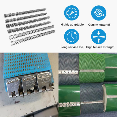 24 Inch Stainless Steel Butterfly Conveyor Belt Fastener With Four Connecting Pins Low Profile Lacing Splice on conveyor.