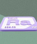 Educational Radium Element Tile from the Periodic Table - Awesome Wall Art for Science Classrooms in purple and white PLA+ plastic