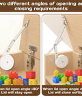 Diagram showing 2 Pack Soft Close Hinges For Toy Boxes And Chests Heavy Duty Lid Support For Wooden Trunks Cedar Chests And Benches