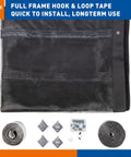 Magnetic Garage Door Screen 16x7 Ft For Two Cars, Heavy Duty Fiberglass Mesh, installation kit with hook & loop tape, screws