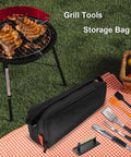 20 Inch Grill Tool Organizer Bag Heavy Duty Waterproof 600D Oxford Folding Storage for Camping Tailgates Outdoor BBQ Parties