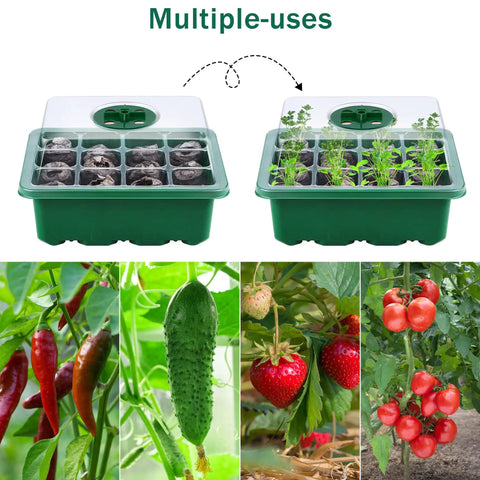 Six Pack Seed Starter Tray Kit With Grow Light And Humidity Dome For Easy Indoor Gardening, 72 Peat Pellets, Six LED Light Covers, 100 Plant Labels, USB Cable And Garden Tools, The Complete Germination Set For Healthy Plants