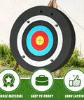 Backyard Ready 24 Inch EVA Foam Archery Target Block With Pins For Easy Backyard Practice displayed outdoors