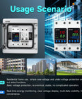 Smart Two Pole Sixty Three Amp Circuit Breaker With Adjustable Over Under Voltage And Over Current Protection Auto Reset Din Rail Mount in usage scenario