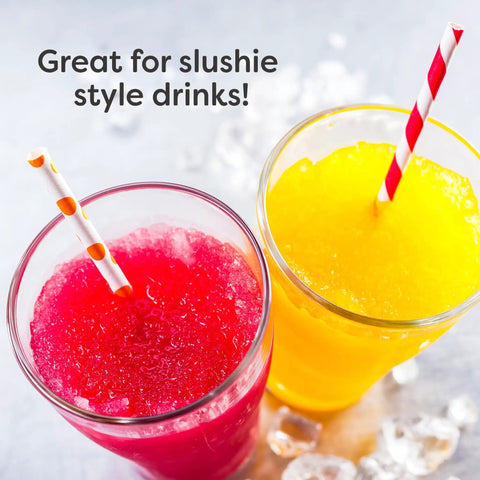 Retro Tabletop Shaved Ice Maker With Heavy Duty Stainless Blades And Cups Whip Up 20 Fresh Snow Cones And Cold Slushies Straight Up Chill summer slushies in vibrant glasses with straws.