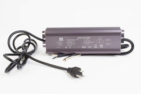 24V 12.5A 300W LED Power Supply Driver For LED Strip Lights ETL Listed Waterproof IP67 Aluminum Case with power cord