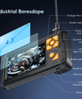 Hardcore 50Ft Endoscope Camera With Light, 1080P Borescope, 4.3 Inch IPS Screen control panel