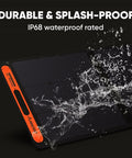 100W Bifacial Portable Solar Panel For Explorer Power Stations with water splash highlighting durability and IP68 rating.