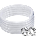 Clear Braided Vinyl Tubing, 1 Inch ID, 10 Ft Long, Tough As Nails Heavy Duty Reinforced PVC Hose With Stainless Clamps