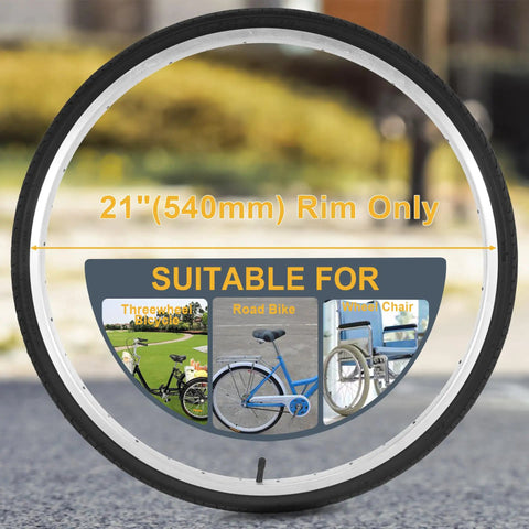 Set Of 2 24x1 3/8 Wheelchair Tires And Tubes For 21 Inch Rims Puncture Resistant Folding Street Bike Tire Sets 37-540 graphic