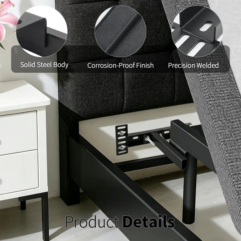 Close-up of Heavy Duty Headboard Brackets For Adjustable Bed Base Universal Steel Mounting Hardware Kit showing solid steel body and precision welds.