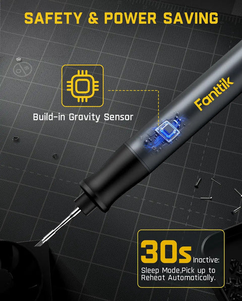 T1 Max Cordless Soldering Iron Kit With 7 Second Heat Up From 390 To 840 Fahrenheit Auto Sleep Four C210 Precision Tips