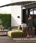 10 By 10 Ft Outdoor Pergola Gazebo with UV Resistant Canopy and Steel Frame Sun Shade Shelter over patio seating area