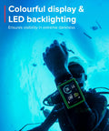 Diver underwater using Compact Wrist Dive Computer With USB, Bright High Contrast Screen, Easy To Read Underwater And In Darkness