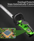 Cordless Hedge Trimmer With Battery And Charger Included, 22 Inch Dual Action Blades, 3000 RPM Motor, overload protection feature