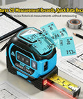 Solid Workhorse 3 In 1 Laser Distance Meter Pairs Up Cross Line Level And Retractable Tape Measure For Dead On Accuracy with measurement records.