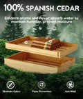 Image of a Spanish cedar cigar drawer from the Premium Cigar Humidor Cabinet with Humidity and Temperature Control, 88L capacity.