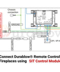 Wiring diagram for connecting Smart Gas Fireplace Controller With WiFi Remote For Millivolt Valve to SIT module.