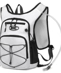 Lightweight Hydration Backpack With 2L Or 3L Water Bladder For Cycling, Hiking, Rave And Day Trips, White Daypack