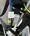 Close-up of 3D Printer Direct Drive Stepper Motor Extension Cables Must Have 0.5m 4P To PH2 6P Connectors 3 Pack installed on a printer