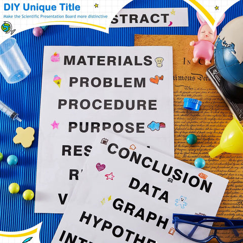 Totally Self Adhesive Science Fair Display Boards With Subtitles For Classroom And Office Presentations Eight Piece Set