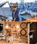 Garage and workbench with organized tools using Heavy Duty Pegboard Hook Kit With 170 Pieces For One Quarter Inch Pegboards