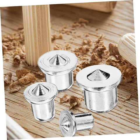 Steel Dowel Center Transfer Plugs Kit With Pins For Pro Level Drill Alignment And Furniture Tenon Center Marking, close-up