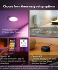 Installation options for White And Color Ambiance 4 Inch Smart Retrofit Recessed Downlight With Bluetooth And Zigbee Control