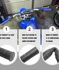 Blue dirt bike with Seven Eighths Inch Quick Twist Throttle Grips with See Through Cable Box Aluminum Alloy Universal Fit