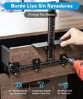 Image of Tough Aluminum Cabinet Hardware Jig With 16 Inch Adjustable Slide Rail for Dead On Knobs Handles Layout in use with drill.