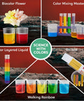 Ultimate Science Kit With 85 Plus Experiments For Kids Aged 6 7 8 Featuring Volcano Eruption Crystal Growing Chemistry And Earth Science Totally Hands On Activities For Curious Learners showing colorful liquid experiments