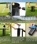 Step-by-step instructions using Portable Golf Hole Cutter With Detachable Handle, Stainless Steel Hole Digger for backyard putting greens.