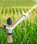 Long Range Impact Sprinkler for Lawns and Farms with 360 Degree Coverage, 1.5-Inch Inlet, Heavy-Duty Aluminum Body, Stainless Steel Springs