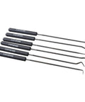 9-3/4 Inch Hook And Pick Set, 6-Piece Black Hand Tools for gaskets, O-rings, cotter pins, snap rings, hoses removal