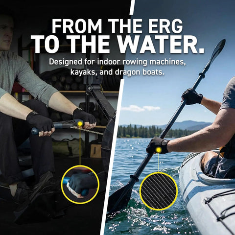 Grippy Water Sports Rowing Gloves With Silicone Palm for Indoor Rowing and Paddling, Size XS 6.5-7 inches, anti-slip grip.