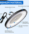 UFO LED High Bay Light 150W 21000lm 5000K Daylight ETL Listed IP65 Waterproof Commercial Fixture with 5ft cable and US hook