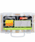 Ultimate Resistor Kit Starter Pack With 1500 Carbon Film Resistors visible in a labeled storage box.