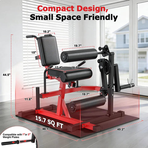 Compact Leg Extension And Curl Machine For Home Gym With Dual Mode Backrest Seated Extensions Or Prone Hamstring Curls 1000Lb Plate