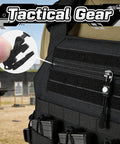 Close-up of zipper repair kit being used on tactical gear with detachable pulls for quick installation, no sewing needed.