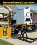 Amazon electric lifting platform cart; 47×28 in yellow platform, locking brake wheels, 41 in lift, 800 lb capacity