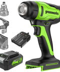 Cordless Heat Gun Kit With 24V Battery And Charger Included, Portable Hot Air Tool, 1000F Max, 3 Nozzles, 9-Second Heat Up Now