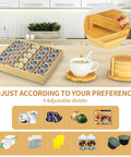 Bamboo Coffee Pod Organizer For Drawer Or Countertop Space Saver That Holds 24 To 36 K Cups Tea Bags And Small Accessories