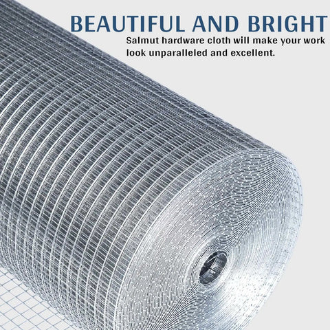 Go-To Half Inch Hardware Cloth Roll 4 Ft By 100 Ft 19-Gauge Galvanized Wire Mesh Garden Fence for Chickens, Gophers, and Critters