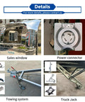 11 Foot Mirror Mobile Food Truck With Street Ready Kitchen Equipment And Catering Trailer For Sale Direct From Manufacturer Zero Middleman Markup A Seamless Startup Setup For Your Next Culinary Grind - Sales window, power connector, towing system, and truck jack.
